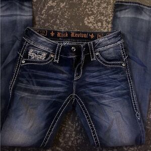 Rock Revival Indigo-Fade Embellished Jeans